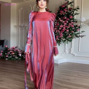 Jurk nieuwe rustige kleur sprankelend glas satijn Saoedi-Arabië Dubai elegante grote schommel promdress gewaad vestido designer jurken voor dameskleding