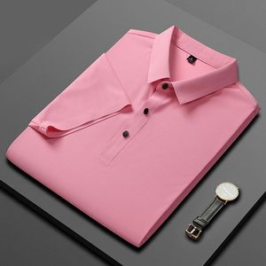 Polo de vestir para hombre, novedad de verano, Polo de manga corta de alta calidad para hombre, Polo informal de negocios de seda de hielo para hombre, talla M5xl 8888