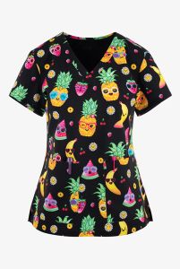 Jurk Bedrukte V-hals Scrub Tops 2023 Scrub Uniform Dagelijkse Pet Grooming Care Tops Uniform Trimsalon Overalls Spa Wear