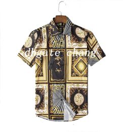 chemise habillée tourner chemise décontractée d'affaires de créateur de luxe, manches longues rayures décoratives sociales T-shirt pour hommes imprimé de mode S-4XL Ancienne boutique Yiyefeichen 729861949