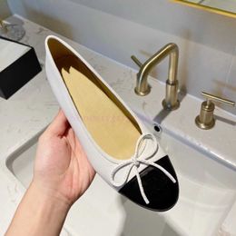 Geklede schoen Italië luxe strikloafers dames designer casual balletdansschoen mode platte boot dames slip op bootdop teen
