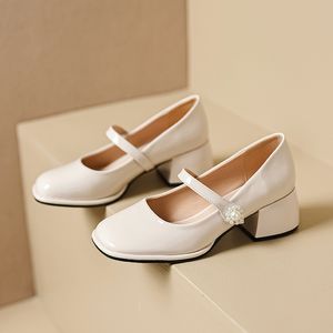 Robe chaussure y bloc pompes sans lacet talon bas fermé bout rond classique mi carré chaussures de mariage bureau dame 230921