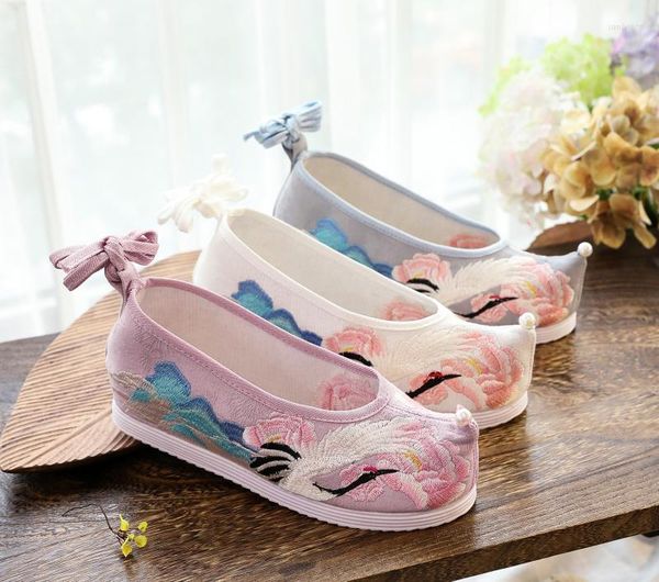 Zapatos de vestir 1 par de mujeres bordadas estilo chino hanfu flores antiguas antiguas accesorios de techo antiguos 2023