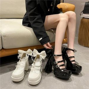 Chaussures habillées 10 cm de plus Mary Jane pour les femmes 2024 Spring and Automn Star Moon Niche Sweet Cool Spicy Girl Punk High Heels Lolita