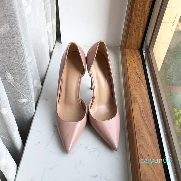 Chaussures habillées 12cm 10cm 8cm Talon haut Femmes Nude Patent D'Orsay Pointy Toe Stiletto Pumps