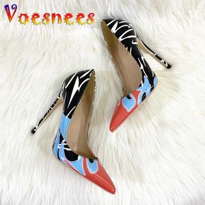 Dress Shoes 12 cm elegante dames puntige teen single korean stijl feest club gradiënt kleurpompen 2024 modemodellen hoge hakken