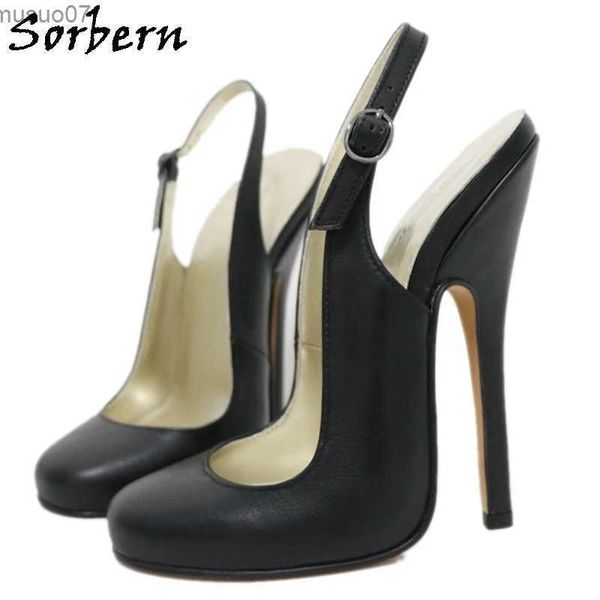 Zapatos de vestir 15 cm de zapatos de mujer sexy bomba slingbacks club nocturno calzado cuero genuino damas bomba tondas redondas customl2404