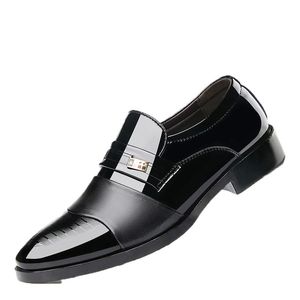 Dress Shoes 2021 Leather Men Business Loafers Pointy Black Oxford comfortabel formeel bruiloft plus maat 48