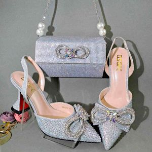 Zapatos de vestir 2022 Popular Color Melocotón Puntiagudo Copa de Vino Diseño de Tacón Damas Bolsas de Doble Uso Bolsa de Fiesta de Boda 220722