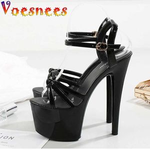 Chaussures de robe 2022 Summer Cross-Strap Stripper Talons Open Toe Plate-forme Sandales Filles Chaussure pour Party Club Femmes Sexy Show High H240325