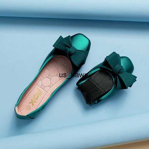 Kledingschoenen 2022 Women Soft Ballet Flat Shoes Pu Dameskleedbare zachte vierkante teen Ballet Flats Butterfly Knot Loafers Woman Ballet Flats Shoe T230208