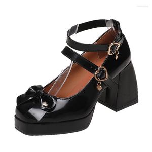 Dress Shoes 2023 Autumn Punk Style High Heel Mode Comfortabele platform Dames Kawaii Cute Cosplay Mary Janes