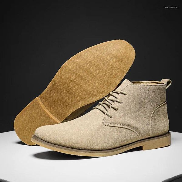 Chaussures habillées 2023 Automne Rétro Hommes Grande Taille 46 Bottines Décontractées Hommes Pointus En Daim En Cuir Zapatos Hombre Vestir