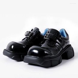 Dress Shoes 2023 Zwart platform Flats Dames Loafers Lace-Up Casual Autumn Lolita Designer Leer Oxfords