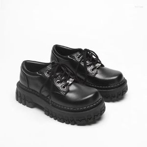 Dress Shoes 2023 Japanse stijl Medium hakplatform klein leer Mary Jane Britse loafers vrouwen