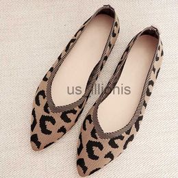 Zapatos de vestir 2023 Leopard Mesh Ballet Flats Moda Transpirable Punta estrecha Slip On Mocasines Mujer Casual Suela de goma suave Zapatos de barco Mocasines J230727