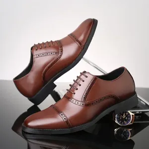 Robe chaussures 2023 hommes en cuir mode Derby classique décontracté affaires chaussures de mariage à lacets Style britannique mâle chaussure formelle