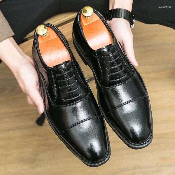 Zapatos de vestir 2023 para hombre casual de negocios con cordones cómodo Oxford moda trabajo al aire libre caminando brogues para hombres formales