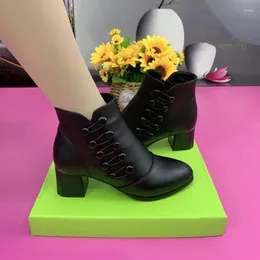 Dress Shoes 2023 Mama Autumn Woman Boots Mother Ladies Dikke Heeled Ankle Dames High Heel Platform Rubber