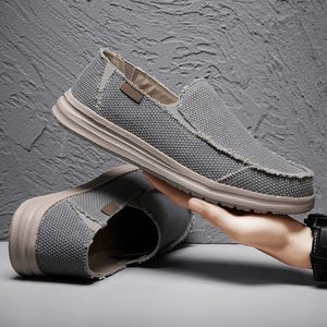 Dress Shoes 2023 Soothing ademende canvas heren loafers mode sneakers comfty casual lichtgewicht flats wandelen zapatos 230518