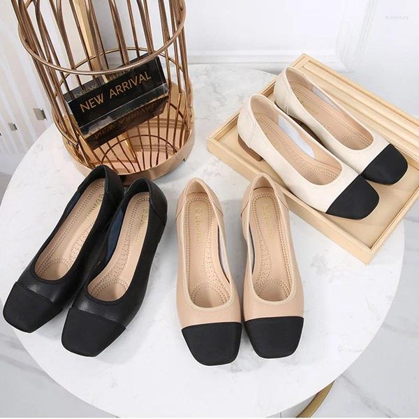 Zapatos de vestir 2024 Casual Mujer Square Toe Moda Hermoso Negro Tacones gruesos 3 cm Tacón alto Elegante Descalzo Mary Jane Trabajo Femenino