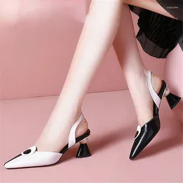 Dress Shoes 2024 Fashion Women's Slingbacks High Heel Quality Pumps Women Buckle Strap gesloten teen sandalen dames