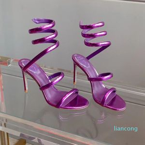 Dress Shoes 2024 Mirror Sandaal enkel Snake Strass Dress Designers schoenen