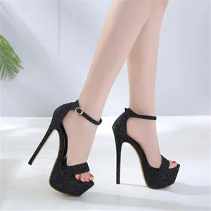 Chaussures de robe 2024 Sexy Dames Sandales Femmes Haute Qualité Compteur d'eau Hauteur 5cm 16cm Talons 3-14 15 BBZAI