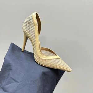 Chaussures habillées 2024 Pumps d'été Fashion pointues Femmes Concise Sexy High Heels Gétille en cuir Sapato Feminino Taille 35-41