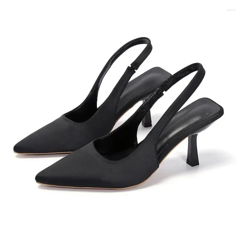 Dress Shoes 2024 Women Rhinestone High Heels Woman Pumps Heeled Sandals Fashion Female Stiletto Slingback Pointe Weddings Bridal