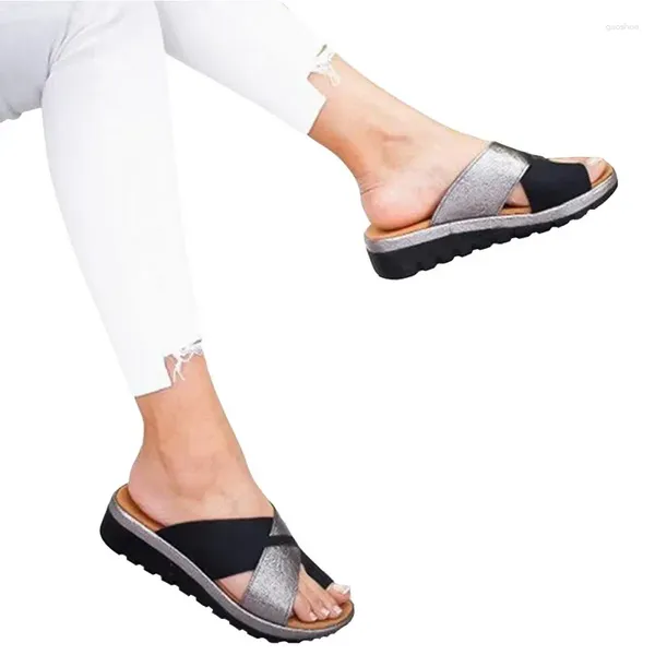 Zapatos de vestir 2024 zapatillas de mujer corrector ortopédico de juanete plataforma cómoda damas casual corrección de punta grande sandalia sandalias de mujer