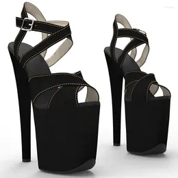 Chaussures habillées 20cm / 8 pouces brillantes Pu Upper Electroplate Plateforme High Heel Sandales Sexy Modèle Pole Dance 330