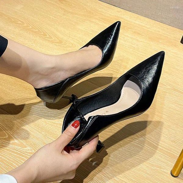 Chaussures habillées 34-41 à talons hauts deux vêtements pour femmes bout pointu talon fin pompes nues noires