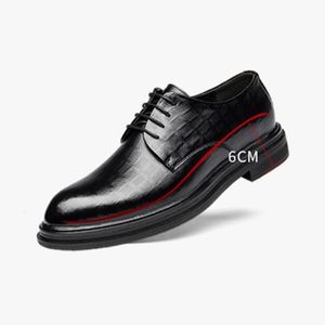 Jurk schoenen 6 cm Toename voor mannen innerlijke grotere herenlift Business verborgen hiel mannelijke formele Oxfords