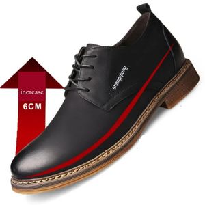 Kleding Schoenen 6 CM Man Lift Lederen Casual Verborgen Hak Mannelijke Lift Inserts Hoogte Toenemende Mannen Brogue Loafers 231117