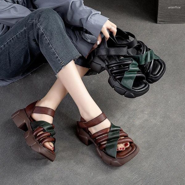 Chaussures habillées 6cm Rome 2024 Femmes Sandales Fashion Couleur mixte Plateforme de coin designer Crochet d'été Authentic Vow Geat en cuir authentique