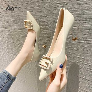 Dress Shoes 7cm 2022 Nieuwe damesschoenen Fashion Pointy High Heels Beige L2201104