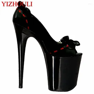 Zapatos de vestir 8 pulgadas Peep Toe Tacones de encaje Boda 20 cm Tacón alto Sexy Mujeres Plataformas de moda Bombas rojas