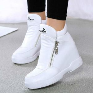 Kledingschoenen Akexiya Winter Fashion Sneakers Platform Vrouw Herfst High Top Vrouwelijke Casual schoenen Wedge Side Zipper Fashion Warm Snow Sneakers 230316