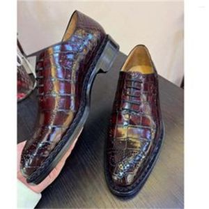 Zapatos de vestir aLanmanxiniu Cocodrilo aSkin Suela de cuero Haandwork True Men Formal Waendding