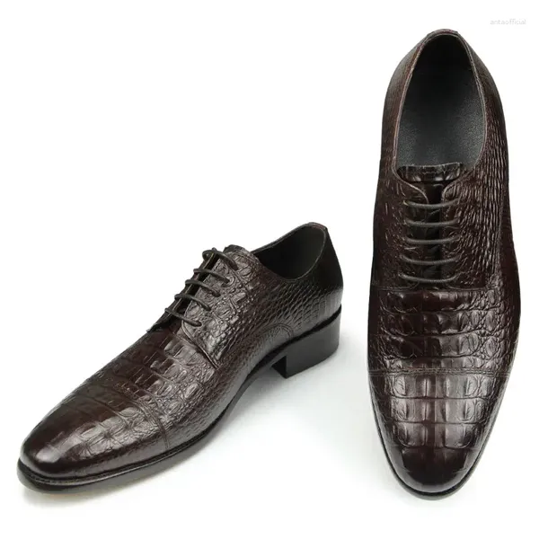 Chaussures habillées Alligator élégant en cuir hommes costume Oxford chaussure véritable à la main mode quotidien bureau Derby taille personnalisée