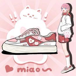 Geklede schoenen Amy en Michael Lolita Kawaii meisjes studenten roze sneakers Mesh ademend casual sportplatform dikke schoenen dames trainers