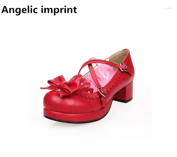 Chaussures habillées angélique imprime japon style femme mori girl lolita cosplay dame talons high pomps women princess fête 33-47