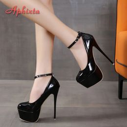 Dress Shoes Aphixta 2023 Party Disco Dance Pump 55cm platform Girding Buckle 16 cm Super High Dunne Heels Fashion Pumps 230823