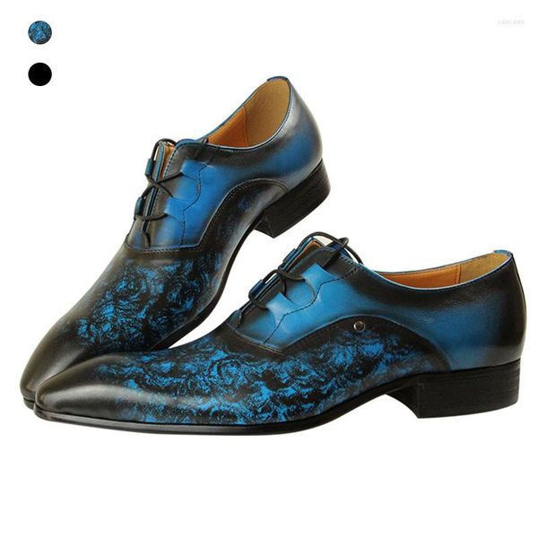 Zapatos de vestir Llegada Boda para hombres Vintage Clásico Caballero Transpirable Azul Negro Trabajo Ropa formal Social Zapato masculino Zapato