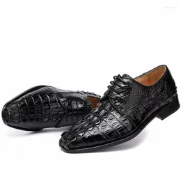 Geklede schoenen Authentieke exotische krokodillenhuid handgemaakte heren klassieke zwarte derby echte alligator lederen mannelijke veterschoenen