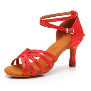 Zapatos de vestir Zapatos de baile latino de salón para mujeres/niñas/damas Tango Salsa Tacón alto Baile interior Satén/PU Blanco Rojo Nuevo Profesional G230130