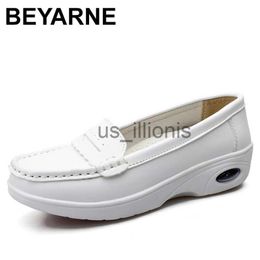 Zapatos de vestir BEYARNE2019 Primavera Mocasines Pisos Mujer Damas Sólido Blanco Cojín de aire Zapatos de enfermería Zapatos casuales Slip-on Boat Deck shoesE981 J230727