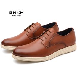 Chaussures habillées BHKH cuir hommes chaussures décontractées Smart affaires travail bureau à lacets chaussures habillées léger hommes chaussures 230324