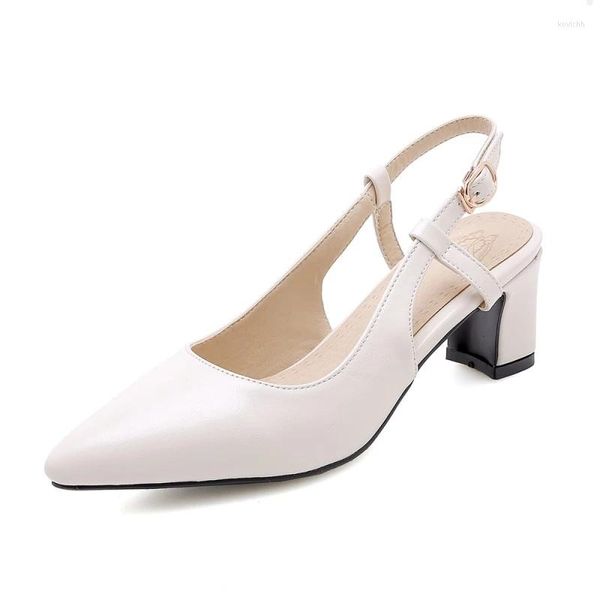 Zapatos de vestir de talla grande 12 13 14 15 16 17, tacones altos para mujer, zapatos de tacón para mujer, zapatos de punta trasera con tacón pesado, zapato único